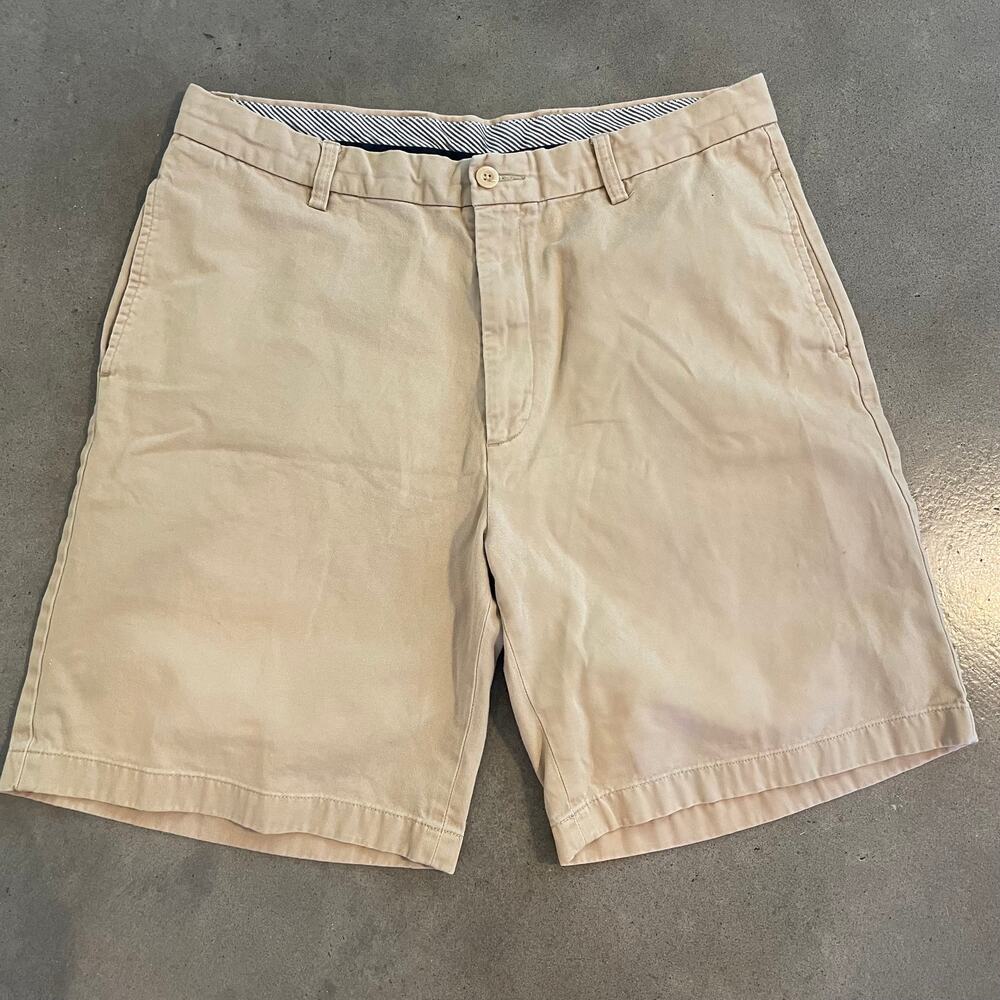 Nautica Khaki tan Clipper Relaxed Fit Chino Shorts mens 36 casual bottoms